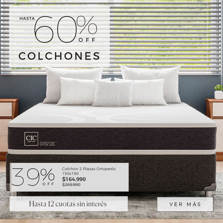 CIC SALE ofertas de hasta 65% en camas y colchones en cic.cl