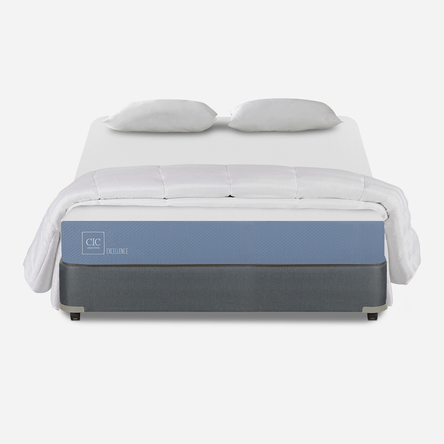 Cama Americana Full Excellence + Almohadas + Plumón