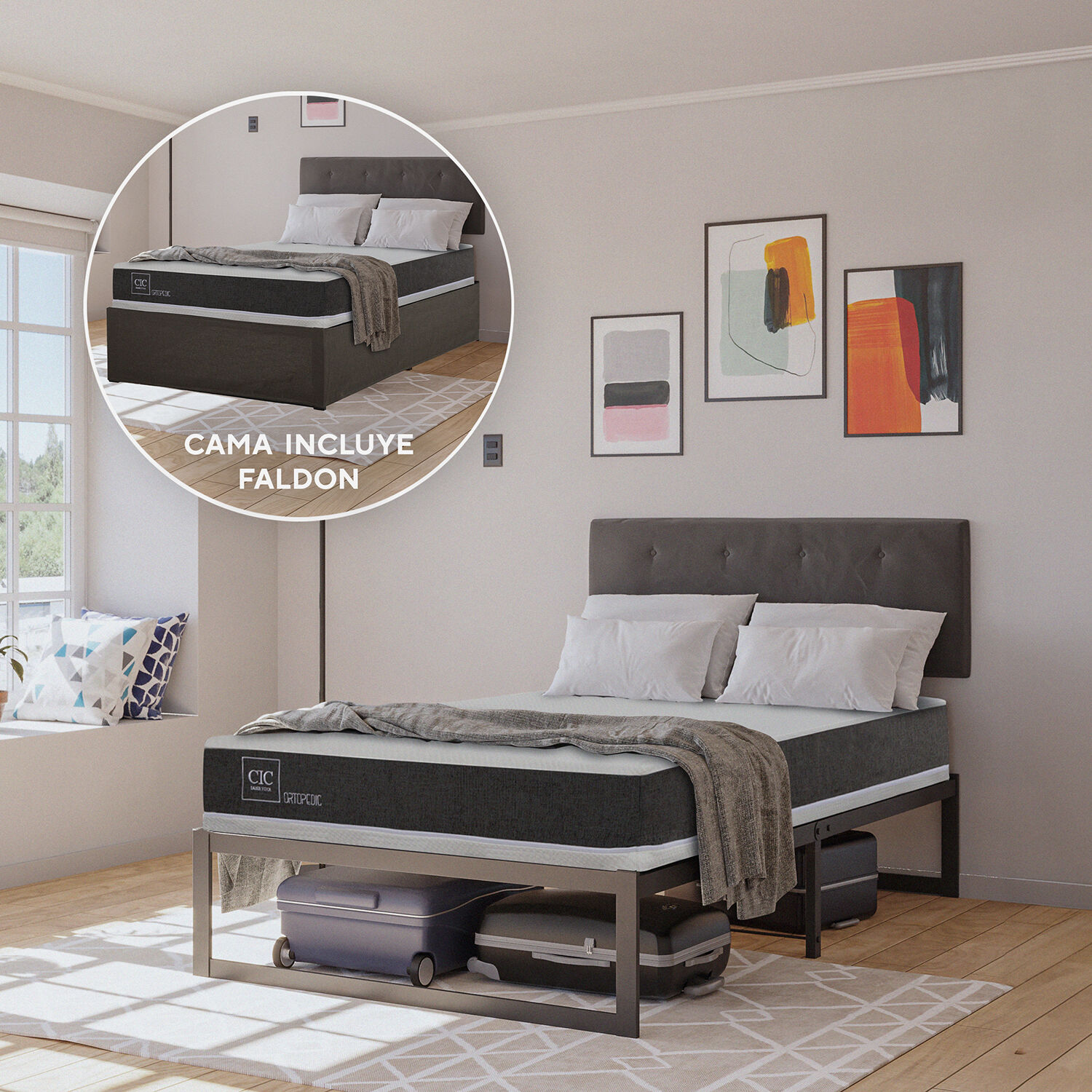 Cama Iron Smart 1,5 Plazas Ortopedic