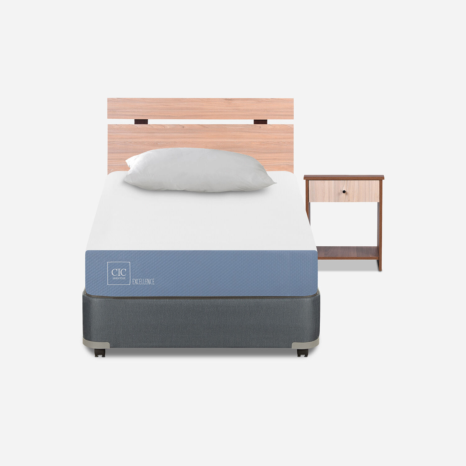 Cama Americana 1,5 Plazas Excellence + Set Olmo + Almohada