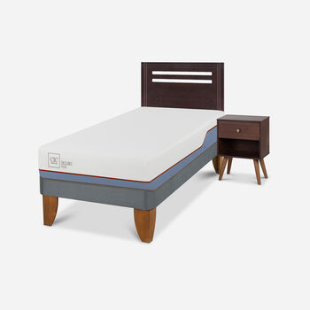 Cama Europea 1 Plaza Excellence Plus + Set Múnich Chocolate