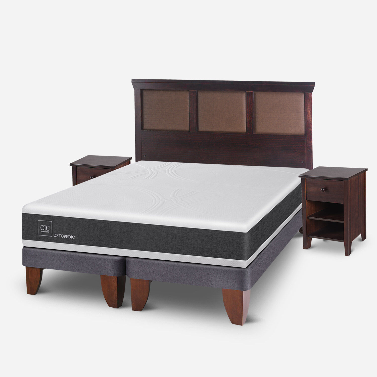 Kit de Base de cama Oriental + Respaldo Clásico (2 plazas)