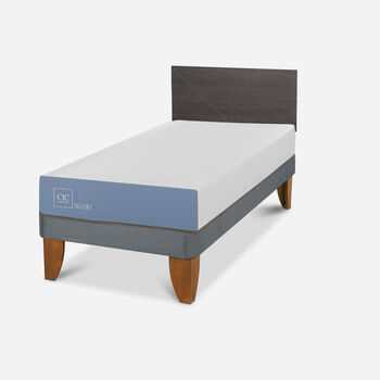 Cama Europea 1 Plaza Excellence Respaldo Villarrica Gris