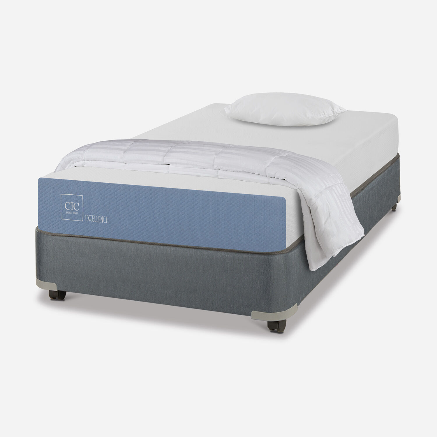 Cama Americana 1,5 Plazas Excellence + Almohada + Plumón