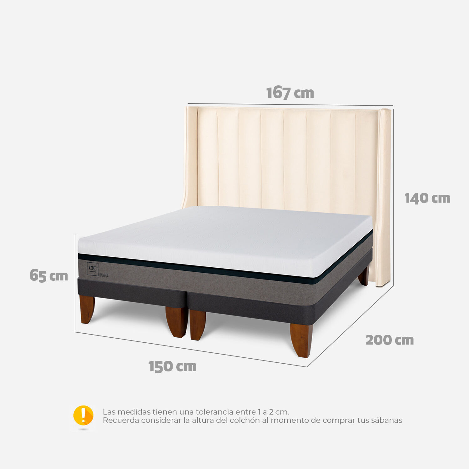 Cama Europea 2 Plazas Balance Respaldo Panaro