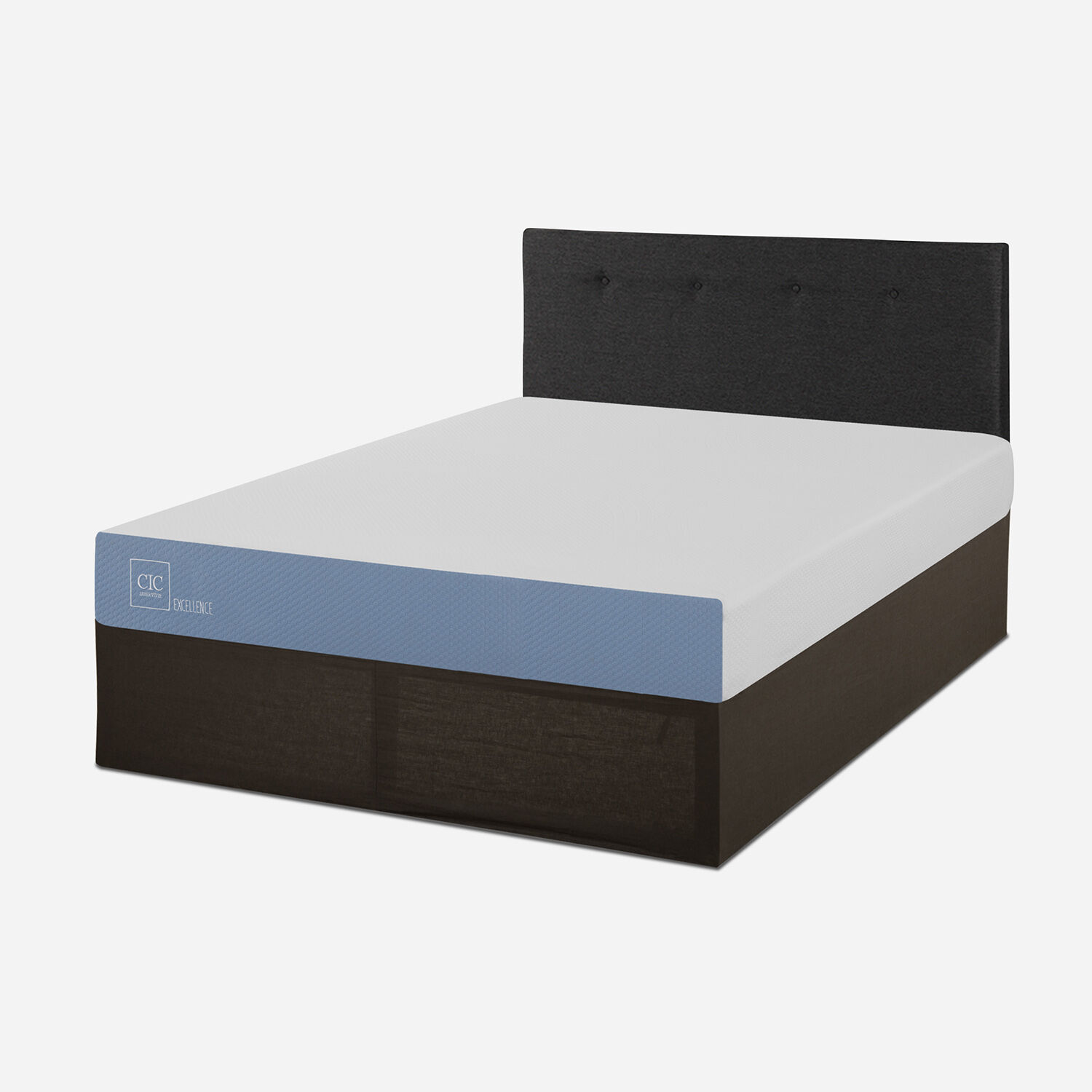 Cama Iron Smart 2 Plazas Excellence + Respaldo Black