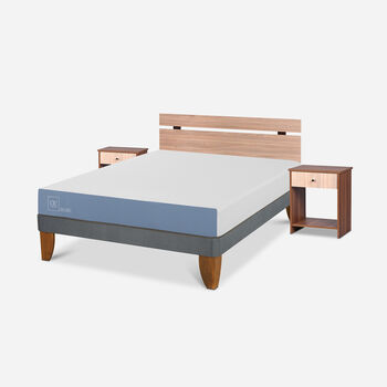 Cama Europea 2 Plazas Excellence Base Normal + Set Olmo