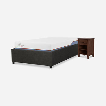 Cama Space Box 1,5 Plazas Excellence Plus + Velador Torino Chocolate