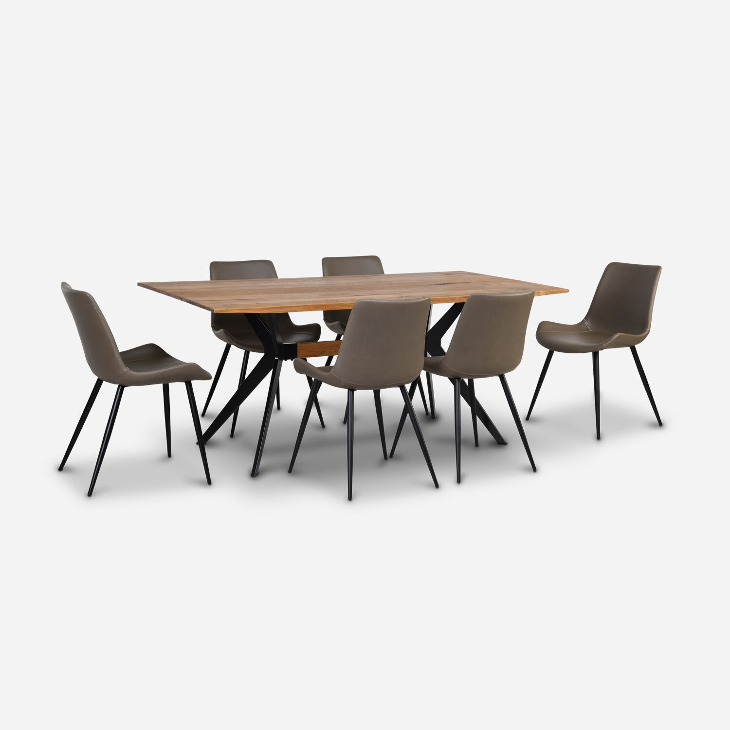 Comedor 6 Sillas Cross Gris