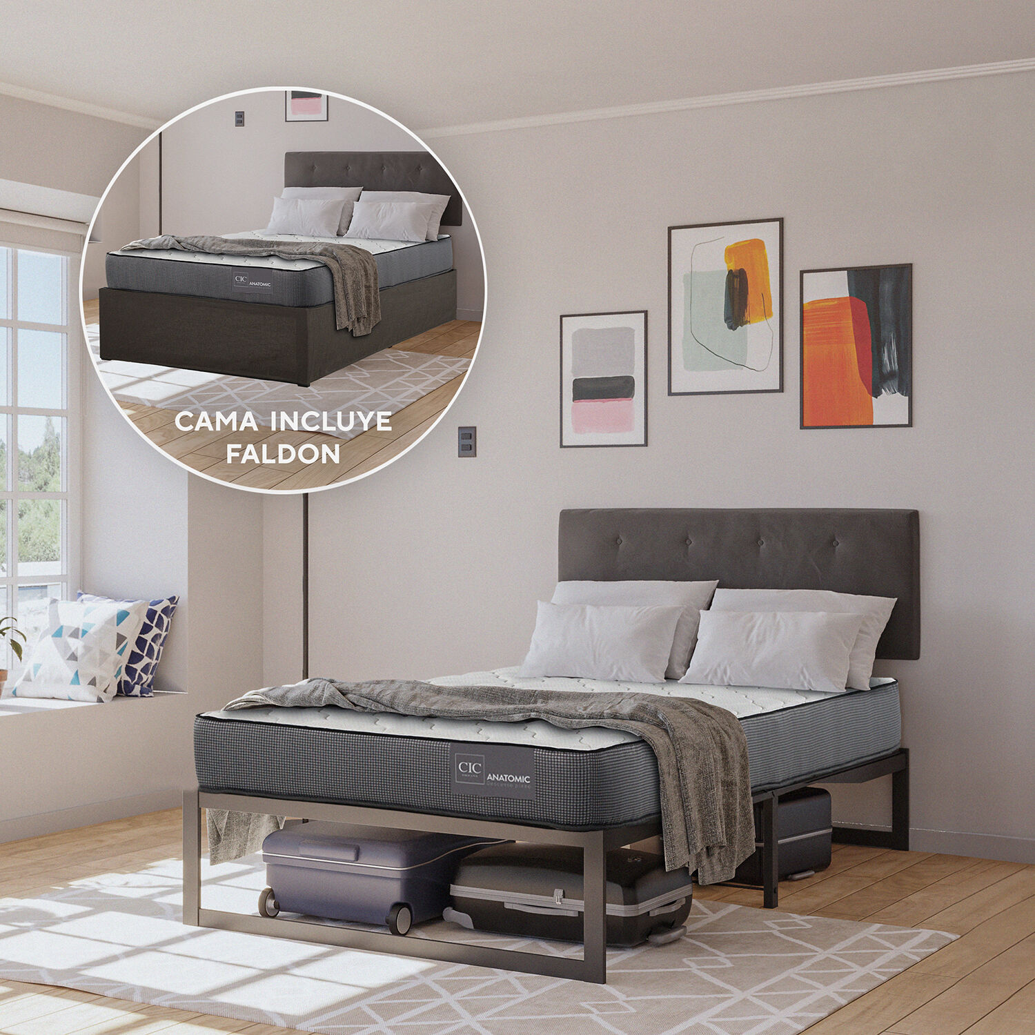 Cama Iron Smart 1,5 Plazas Anatomic