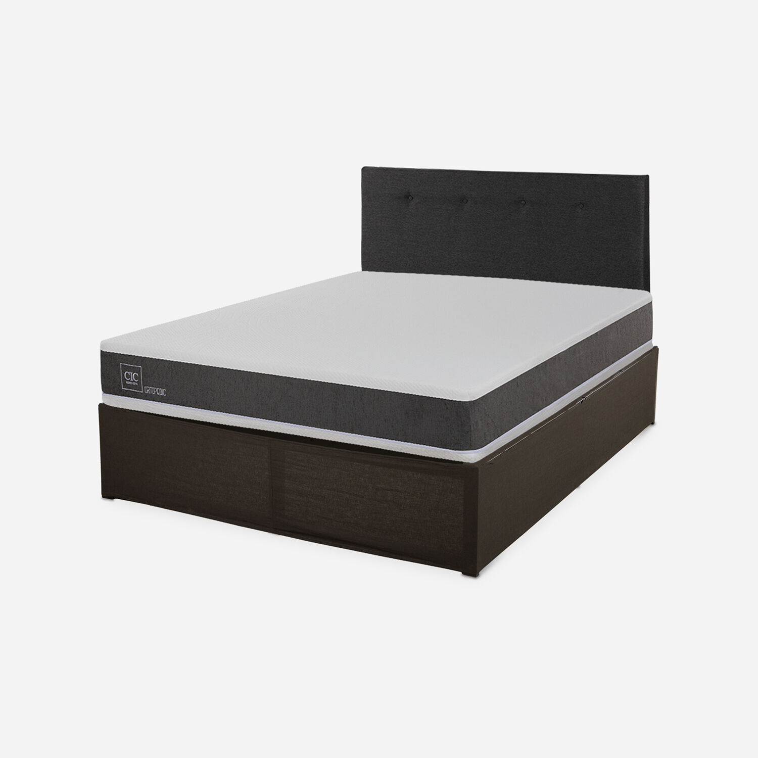 Cama Iron Smart 2 Plazas Ortopedic + Respaldo Black