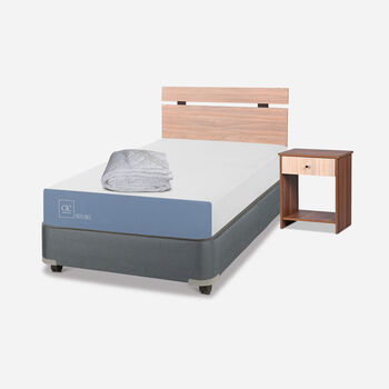 Cama Americana 1,5 Plazas Excellence + Set Olmo + Plumón