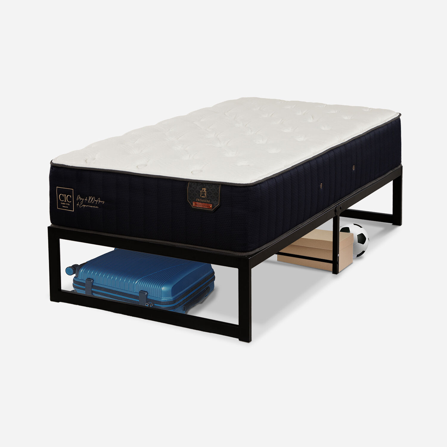 Cama Iron Smart 1,5 Plazas  Premium